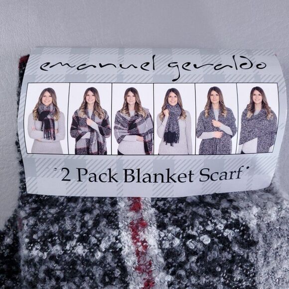 Emanuel Geraldo 2-Pack Warm Infinity Blanket Scarf Polyester Soft Winter Set - Picture 2 of 8